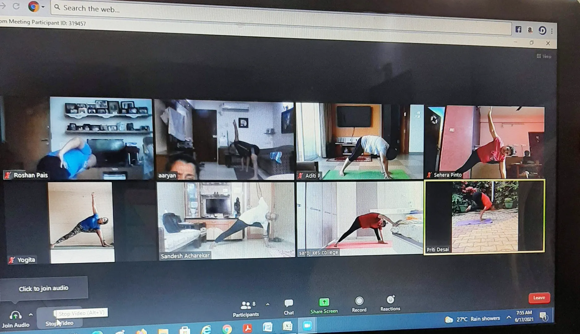 Group Classes : Online (Zoom)